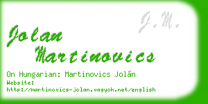 jolan martinovics business card